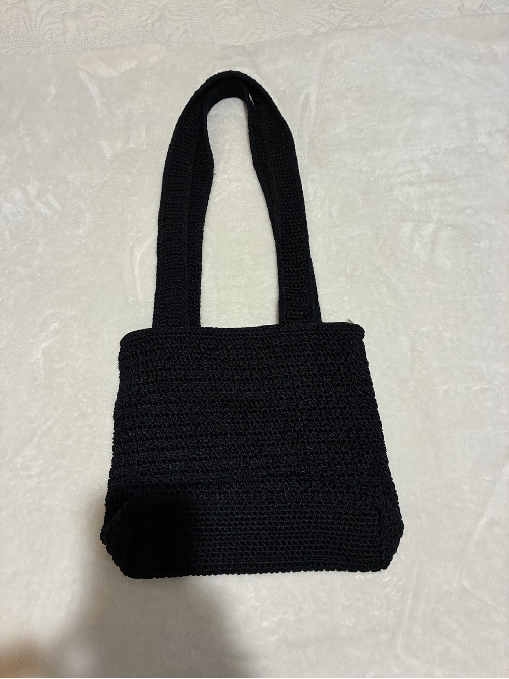 Jacqueline Ferrar Black Crochet Shoulder Bag